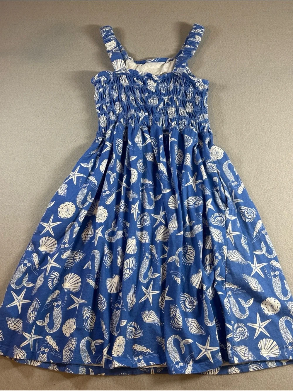 Old Navy Blue and White Smocked Top